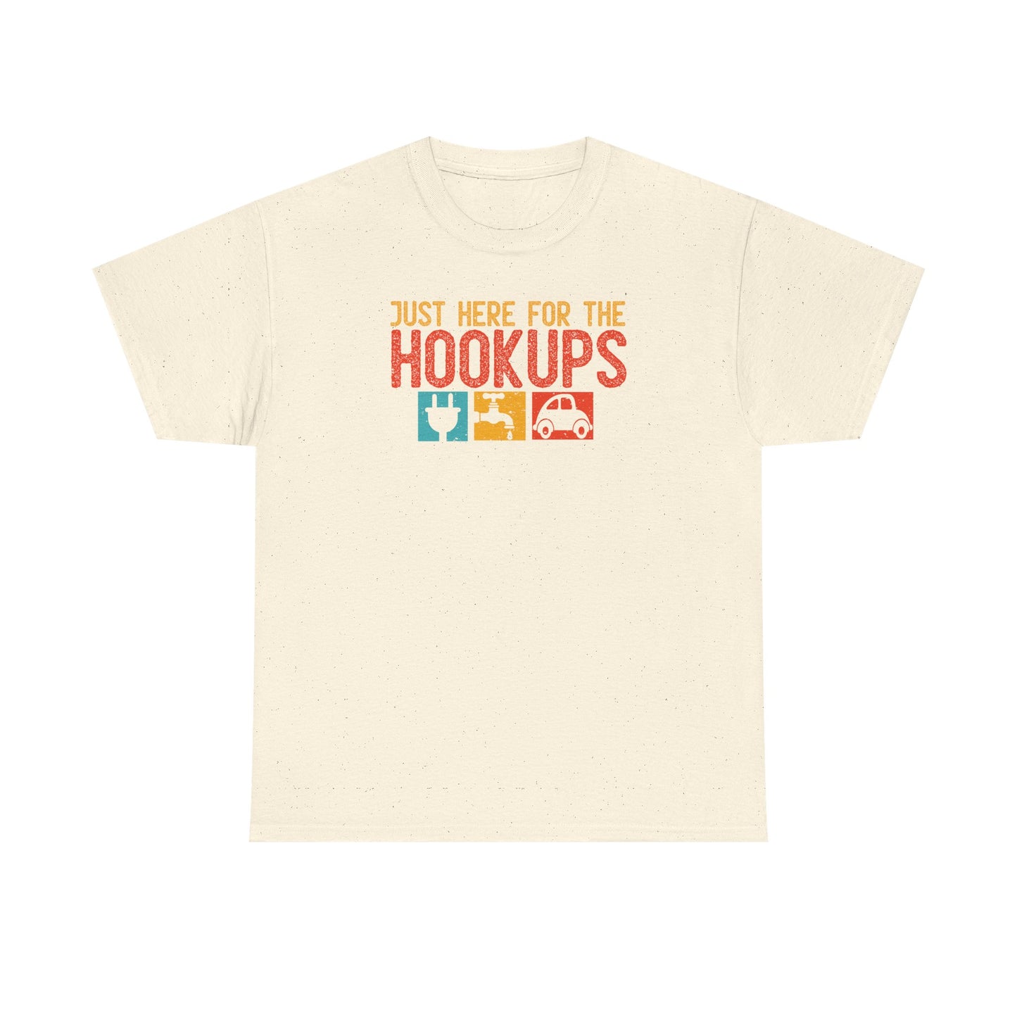 Just Here For The Hookups Shirt, Camping Fishing T-Shirt, Funny RV Camper Tee, Outdoors Graphic Tee, Campfire Gift for Men Women