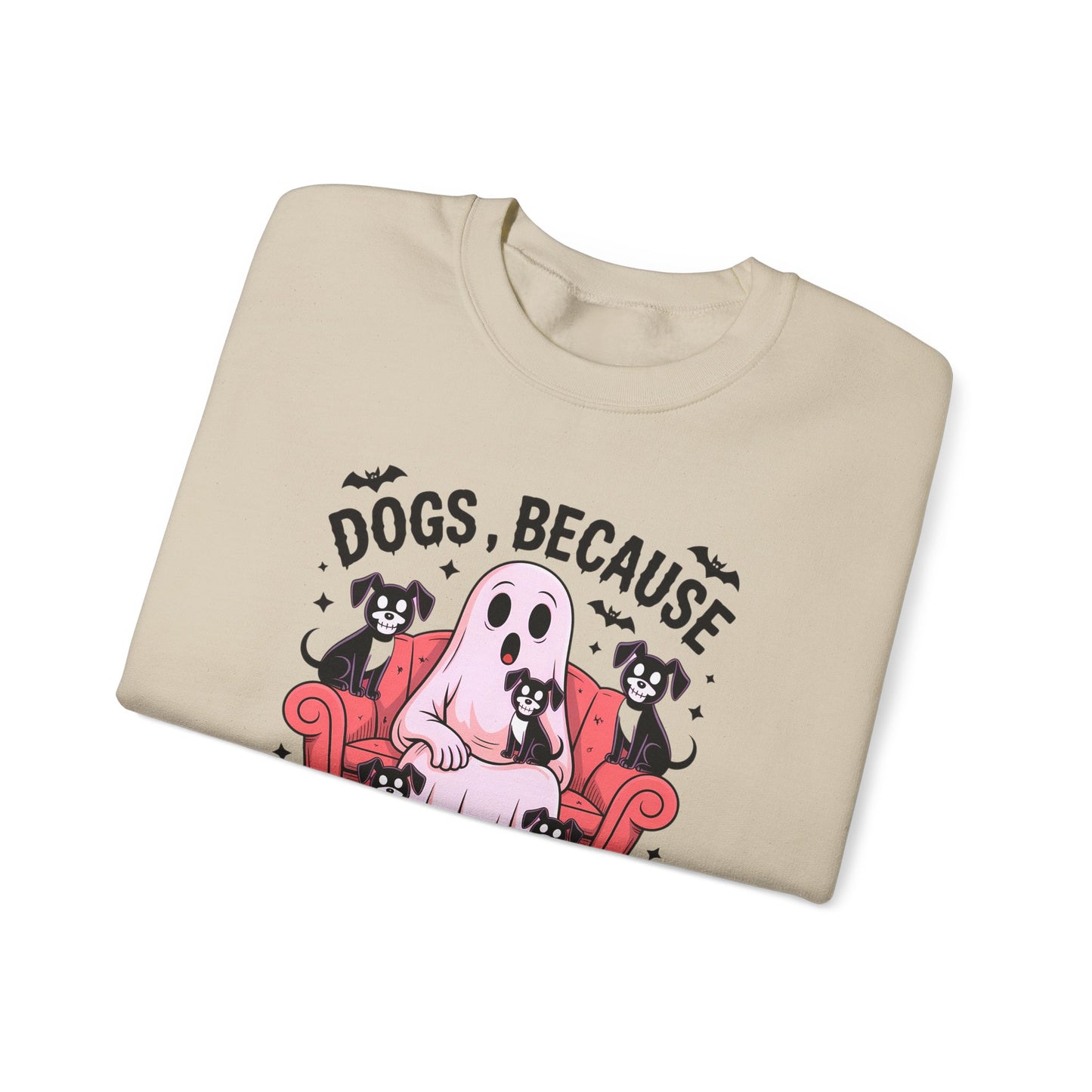 Cozy Halloween Sweatshirt, Funny Ghost And Dog Design, Crewneck, Perfect for Dog Lovers, Fall Fashion, Holiday Gift