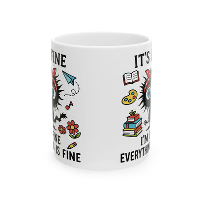 It is Fine I am Fine Everything Is Fine Mug | Cute Chaos Illustration | Christmas Mug | Gift For Her