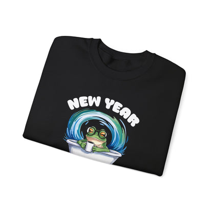 New Year New Me Frog Sweatshirt, Funny New Year Shirt, Happy New Year 2026 Sweatshirt, Cute Frog Coffee Pullover, 2026 Trendy Sweatshirt