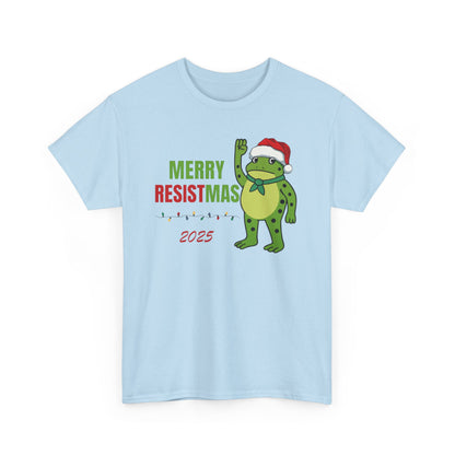Merry Resistmas 2025 Tee, Funny Holiday T-Shirt, Christmas Gift, Unisex Cotton Top, Trendy Party Apparel, 2025 Celebratory Wear
