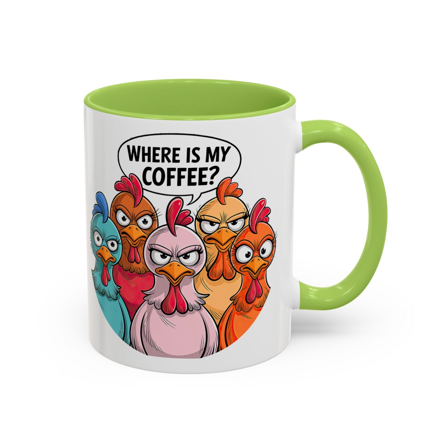 Where Is My Coffee? Chicken Trio Mug | Accent Coffee Mug | Mug for Coffee Lovers | Gift for Coworkers, Friends, and Family