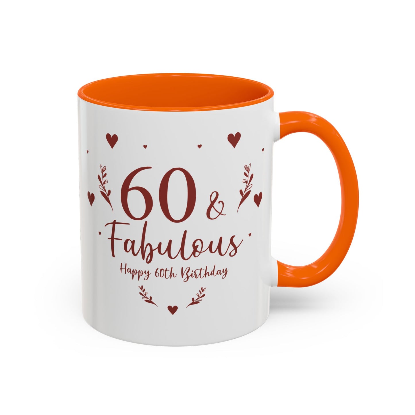 Personalized 60th Birthday Coffee Mug 60 & Fabulous, Birthday Gift, Custom Mug, Fun Coffee Cup, Celebration Drinkware, Personalized Present