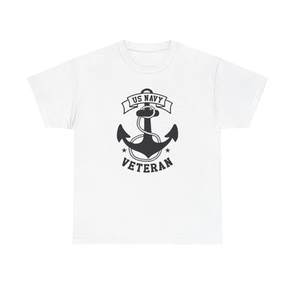 Navy Veteran Heavy Cotton Tee, US Navy Tribute Shirt, Military Appreciation Gift, Veteran's Day Outfit, Gift for Navy Personals