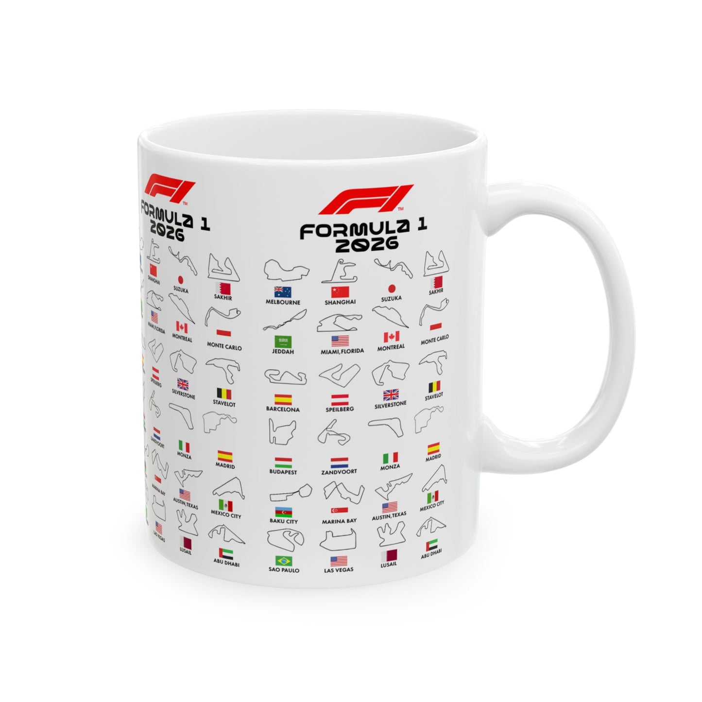Formula One 2026 Mug, F1 Race Track Coffee Cup, Grand Prix Fan Gift, Motorsport Mug, Racing Dad Gift, Auto Lover Cup