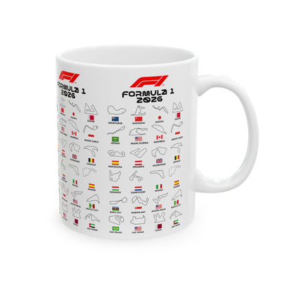 Formula One 2026 Mug, F1 Race Track Coffee Cup, Grand Prix Fan Gift, Motorsport Mug, Racing Dad Gift, Auto Lover Cup