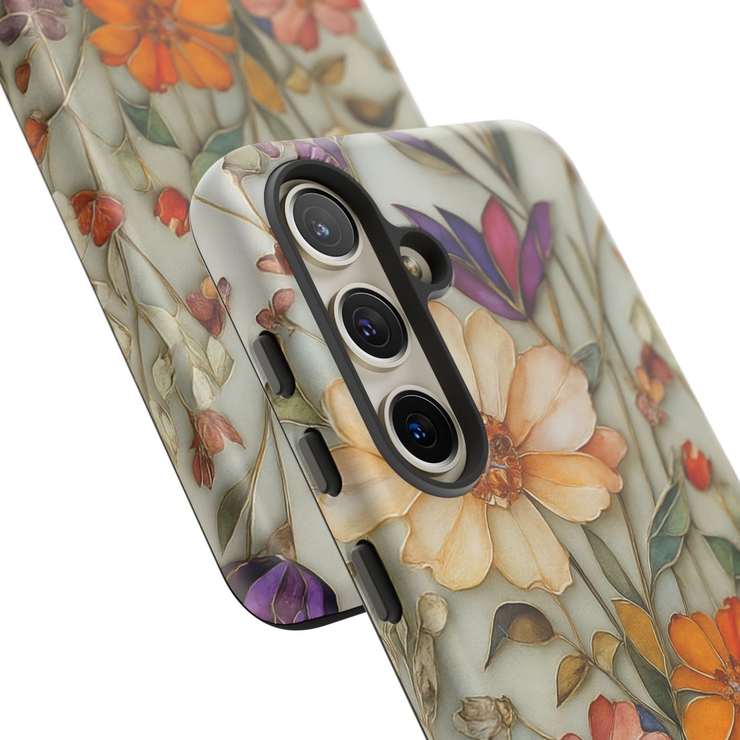 Phone case For iPhone & Samsung, Wildflower Mosaic MagSafe iPhone Case: Botanical Floral Design iPhone