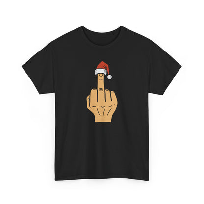Santa Middle Finger Tee | Funny Offensive Christmas Shirt | Naughty Christmas Shirt | Funny Holiday TShirt for Adults | Sarcastic Santa Gift