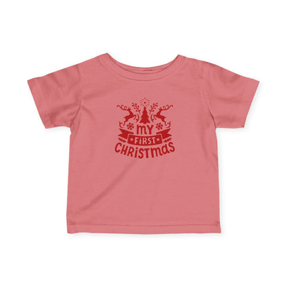 My First Christmas Infant Tee | Baby Christmas Shirt, Red Holiday Graphic | Baby T-Shirt | Baby First Christmas