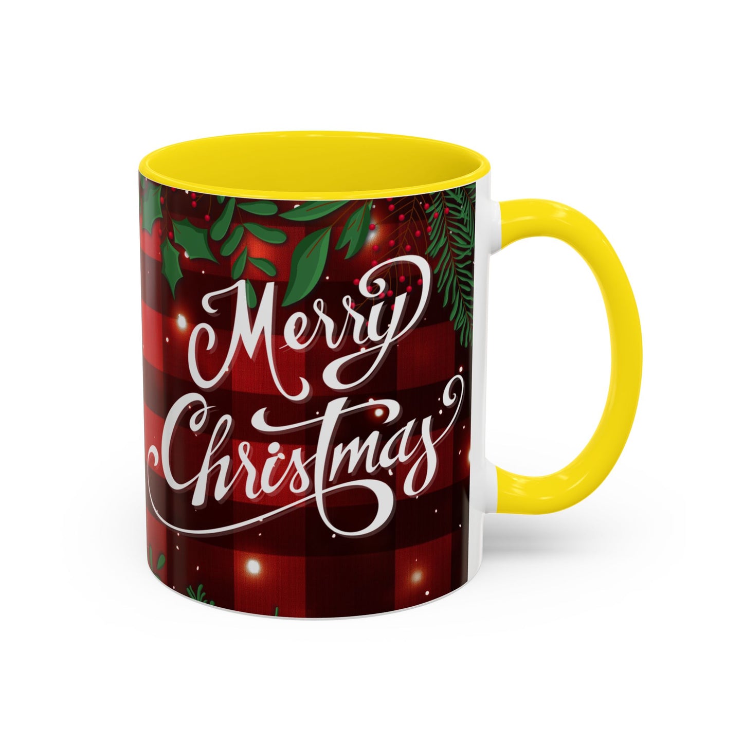 Personalized  Merry Christmas Accent Coffee Mug, Holiday Gift, Xmas Decor, Festive Beverage Cup, Custom Holiday Mug