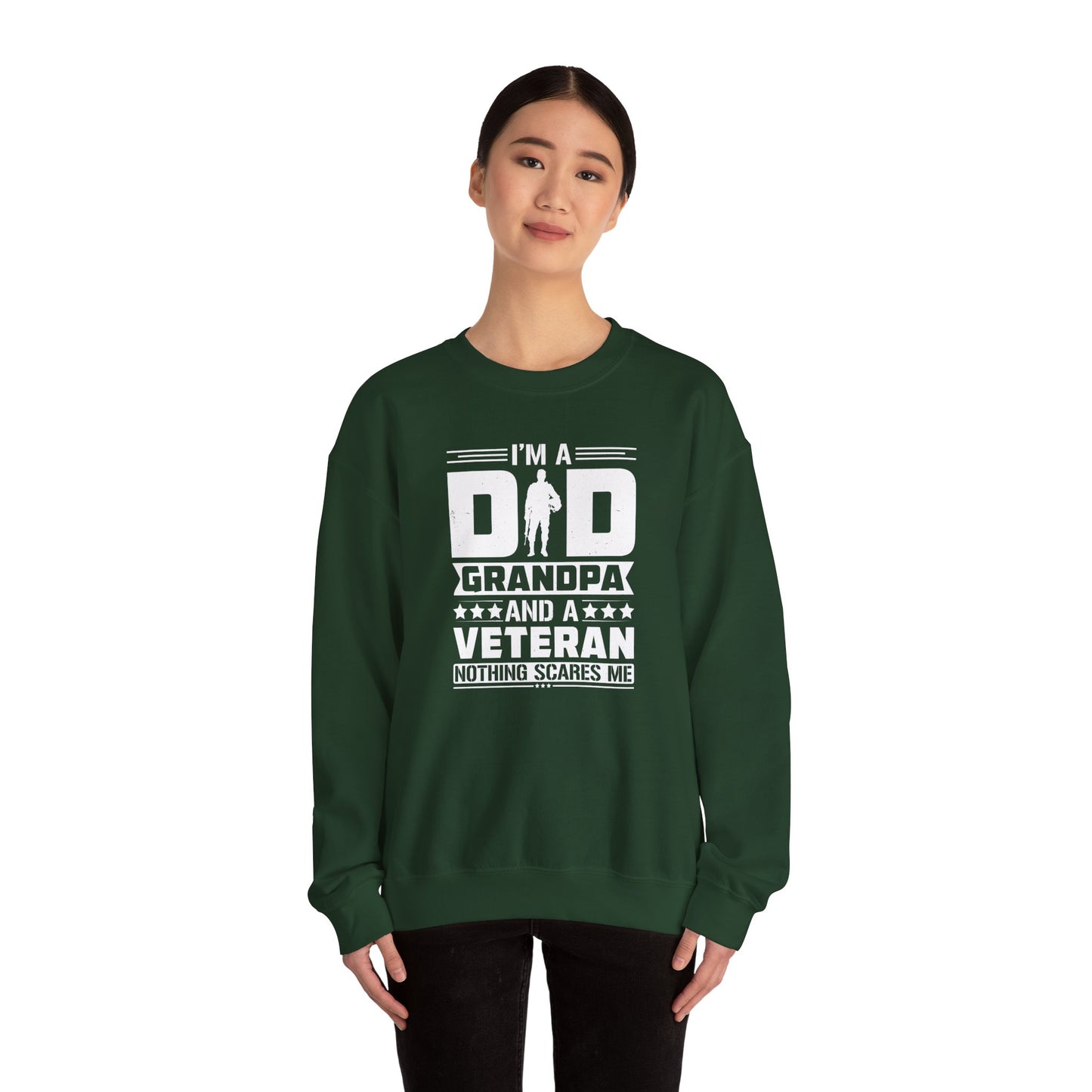 Veteran Grandpa  Cozy Casual Wear Sweatshirt, Father's Day Gift, Military Tribute, Proud Grandpa, Gift for Veteran's Grandpa, Military Pride