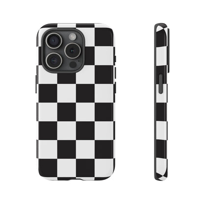 Black and White Checker iPhone Case, Stylish iPhone Cover for Teens, Holiday Gift, Unique Mobile Accessories, Tough Protection