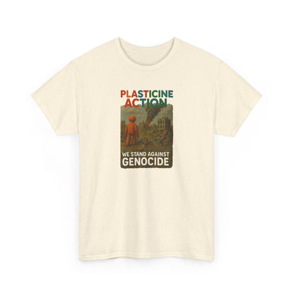 Plasticine Action Heavy Cotton Tee, Stand Against Genocide, Activist Wear, Social Justice Shirt, Awareness Tee, Thought Provoking Apparel