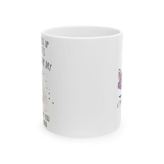 Back the Fuck Up Sprinkle Tits Unicorn Mug, Funny Adult Gag Gift, Sassy Unicorn Coffee Cup for Women