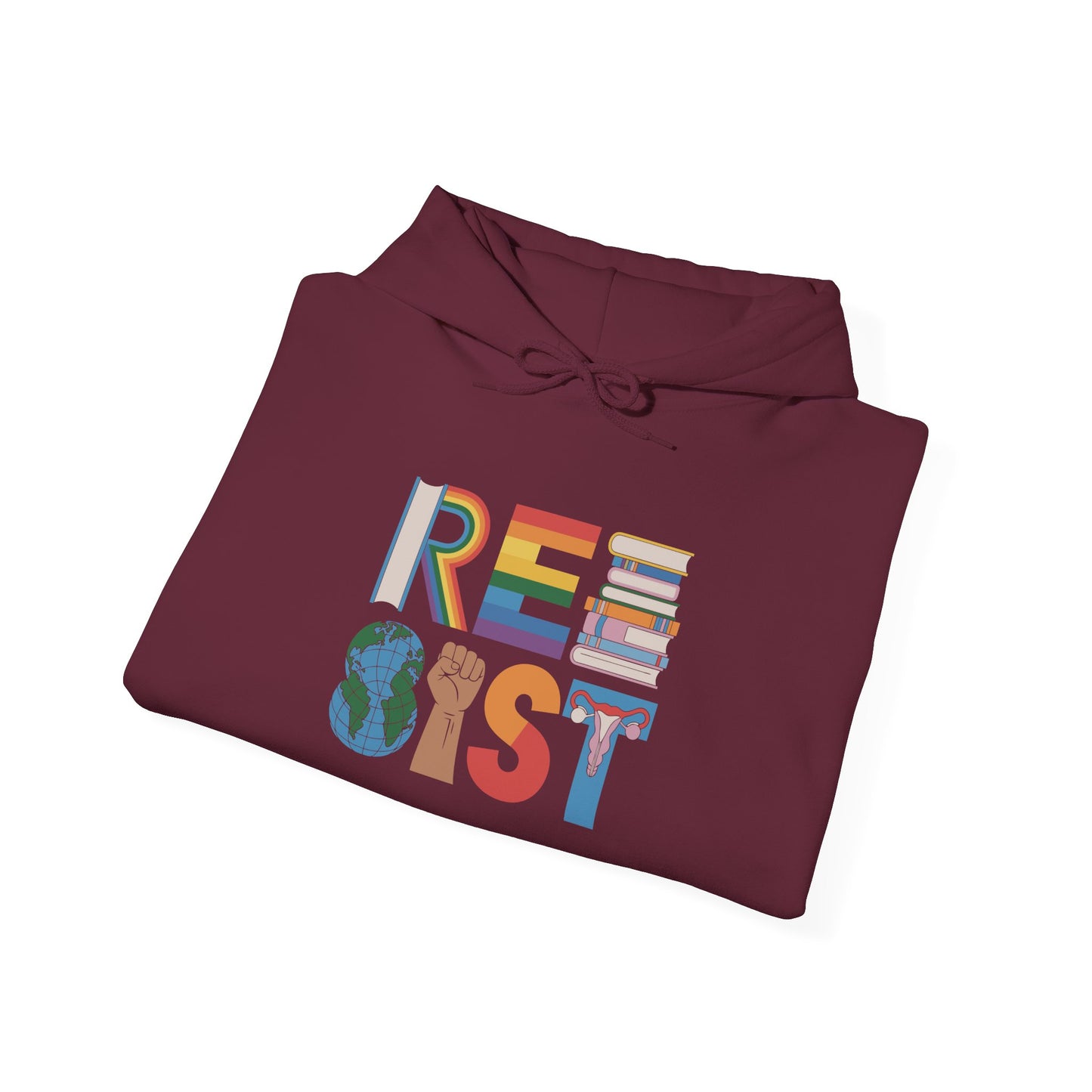 Resist Earth Globe Hoodie | RESIST Equality Hoodie | LGBTQ Pride Activism Hooded Sweatshirt | Feminist Hoodie | Social Empowerment Gift