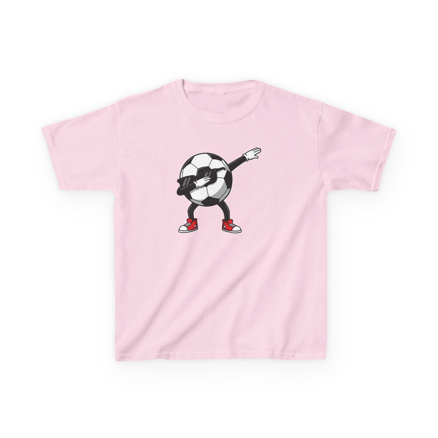 Dabbing Soccer Ball Kids T-Shirt, Cartoon Football Tee for Boys Girls, Sporty Youth Soccer Graphic Shirt, Football Fan shirt