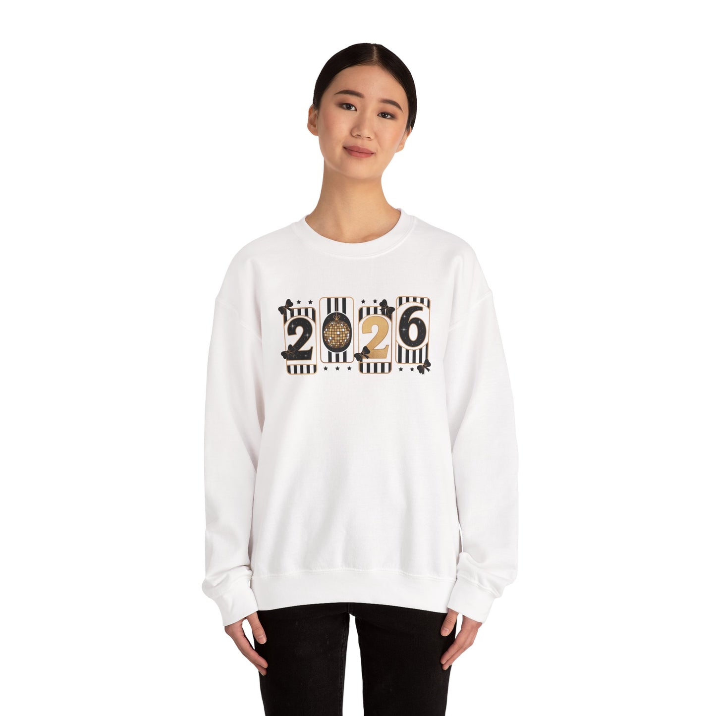 2026 New Year Sweatshirt, Black & Gold New Years Crewneck, Happy New Year 2026 Shirt, Retro Party Sweatshirt, Womens New Year Gift