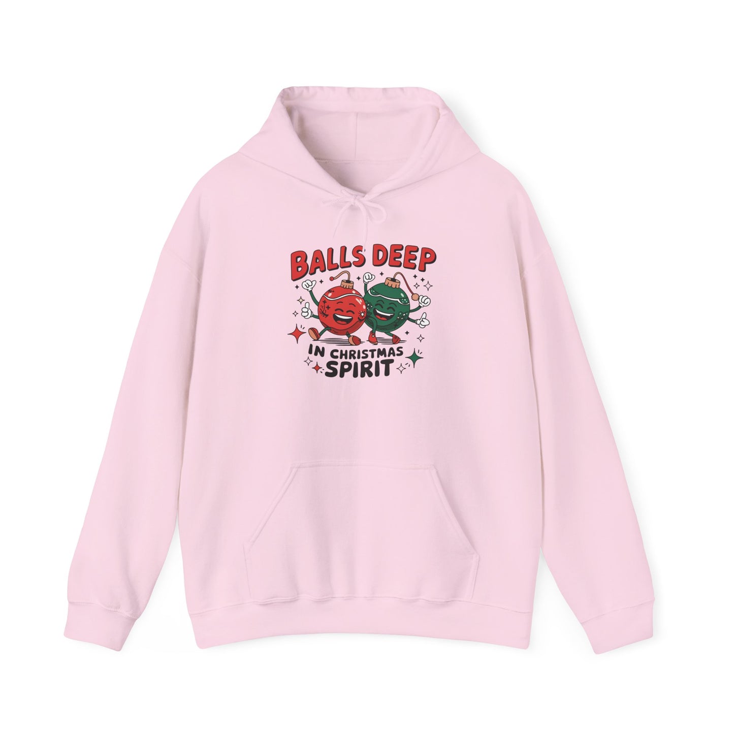 Funny Christmas Hoodie, Ball Deep In Christmas Spirit, Holiday Sweatshirt Hoodie, Unisex Hooded Sweatshirt, Gift for Him, Winter Fashion