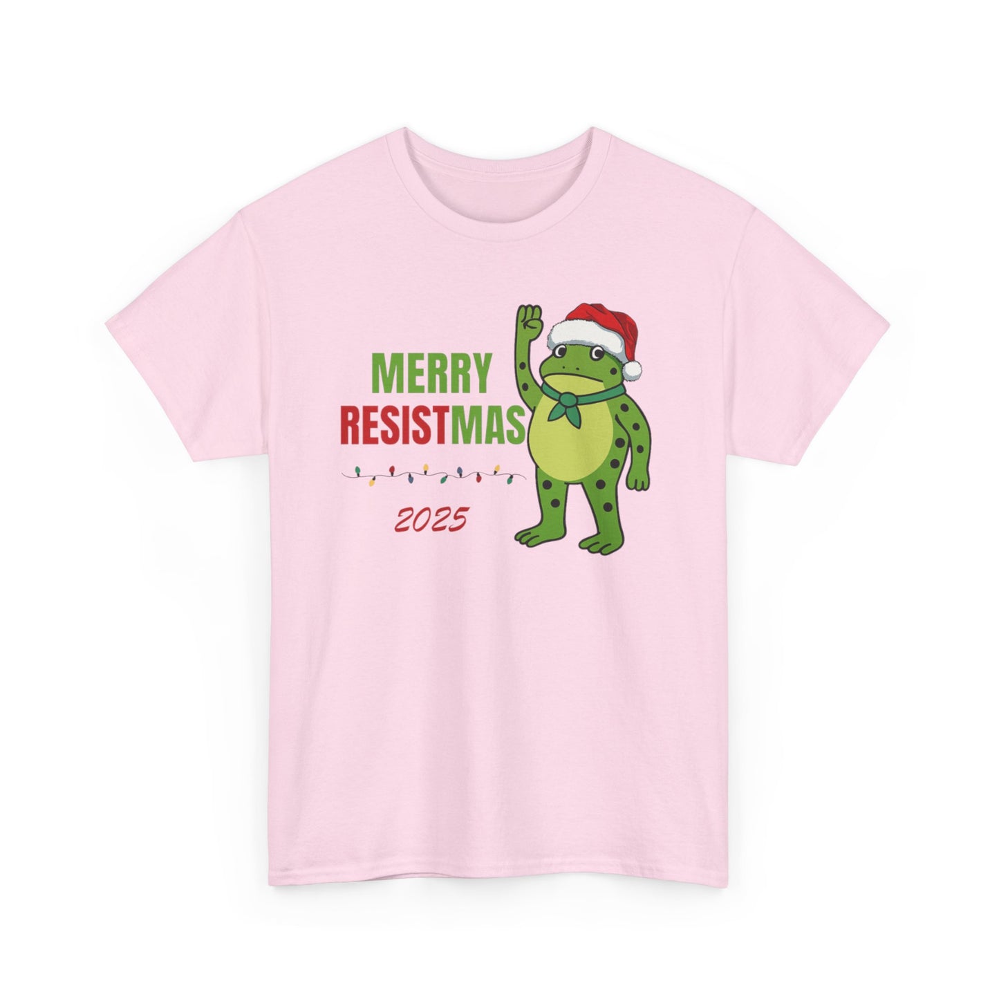 Merry Resistmas 2025 Tee, Funny Holiday T-Shirt, Christmas Gift, Unisex Cotton Top, Trendy Party Apparel, 2025 Celebratory Wear