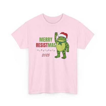 Merry Resistmas 2025 Tee, Funny Holiday T-Shirt, Christmas Gift, Unisex Cotton Top, Trendy Party Apparel, 2025 Celebratory Wear
