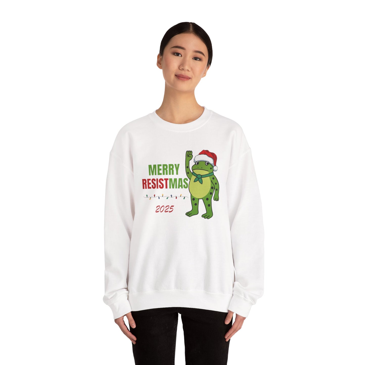 Merry Resistmas 2025 Crewneck Sweatshirt - Unisex Holiday Gift, Christmas Sweater, Funny Sweatshirt, Winter Apparel, Seasonal Fashion