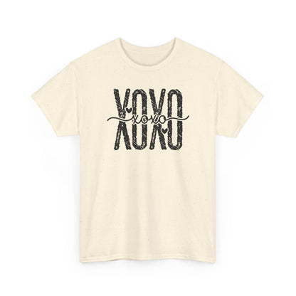 XOXO Distressed Text Tee, Vintage Hugs Kisses Shirt, Retro Valentine T-Shirt, Soft Cotton Graphic Top, Cute Gift for Her, Casual Outfit Tee