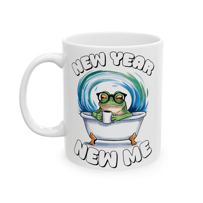 New Year New Me Frog Mug, Funny Frog Coffee Cup, New Year Gift 2026, Cute Frog in Bathtub Mug, Morning Coffee Lover Gift, Cozy Frog Meme Mug