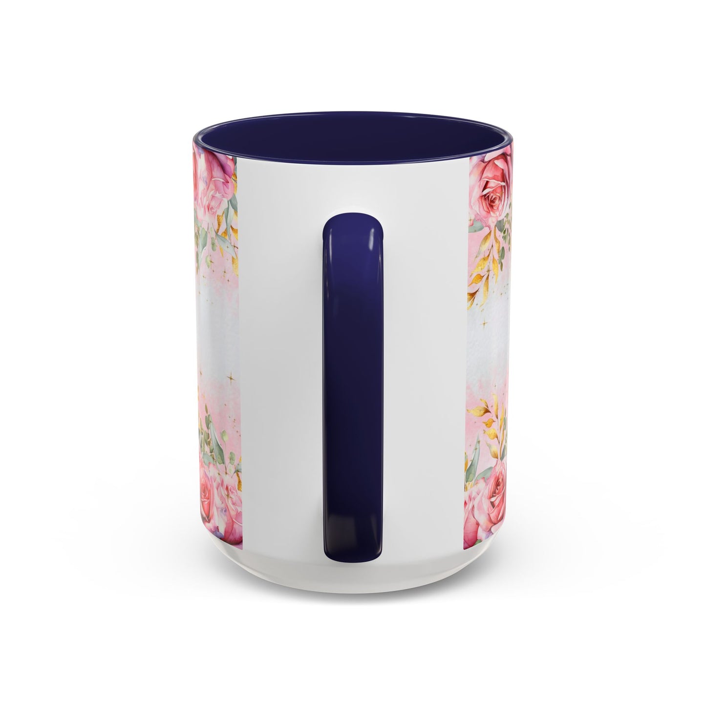 Personalized Floral Accent Coffee Mug, Custom Gift for Her, Birthday Mug, Floral Drinkware, Mother's Day Gift