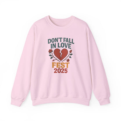 Don't Fall in Love Fest 2025 Sweatshirt, Broken Heart Floral Crewneck, Anti Love Sweater, Festival Aesthetic Pullover, Valentines Gift