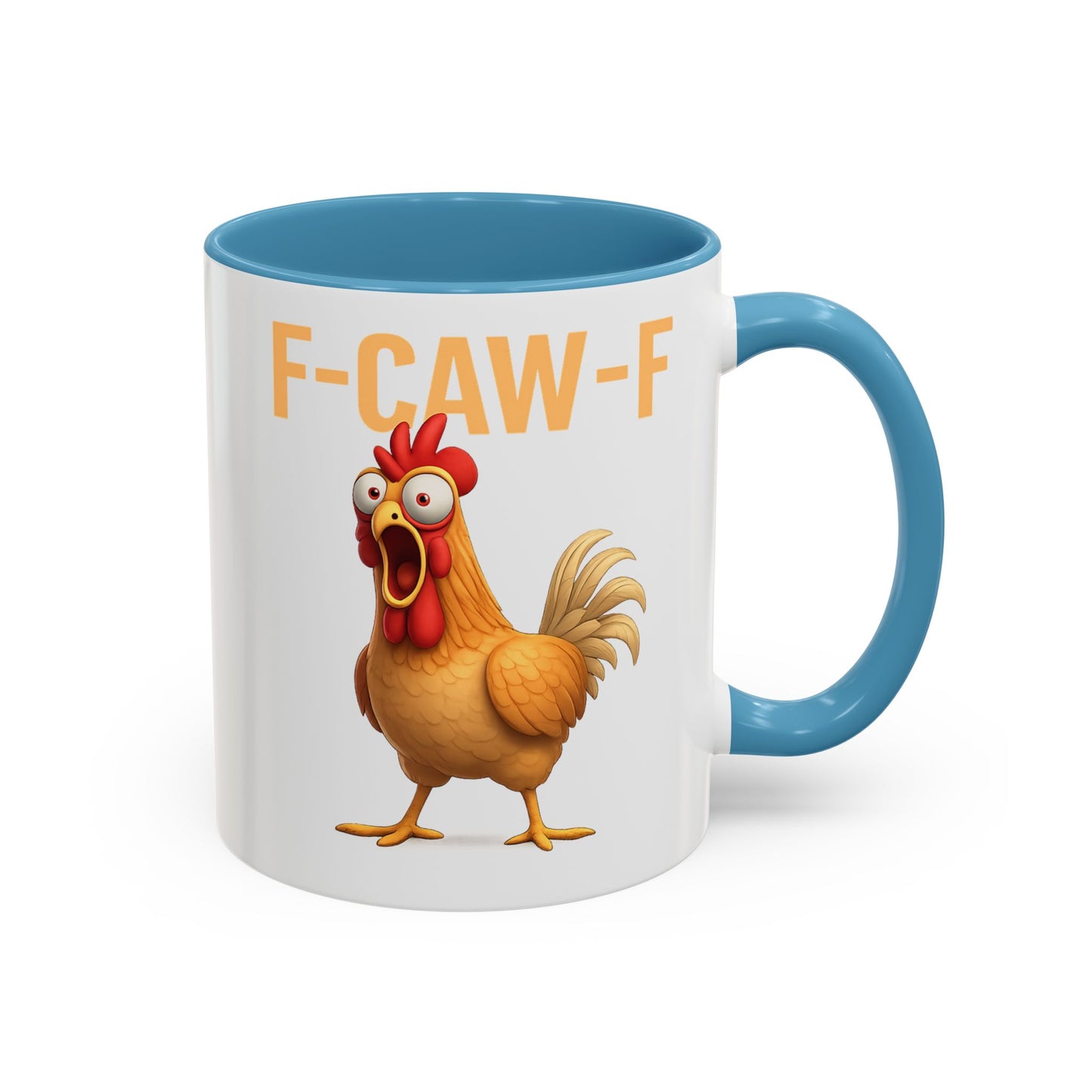 Funny Rooster Mug F-CAW-F Chicken Coffee Mug, Adult Humor Farm Animal Cup, Chicken Meme Mug, Gag Gift 11oz 15oz