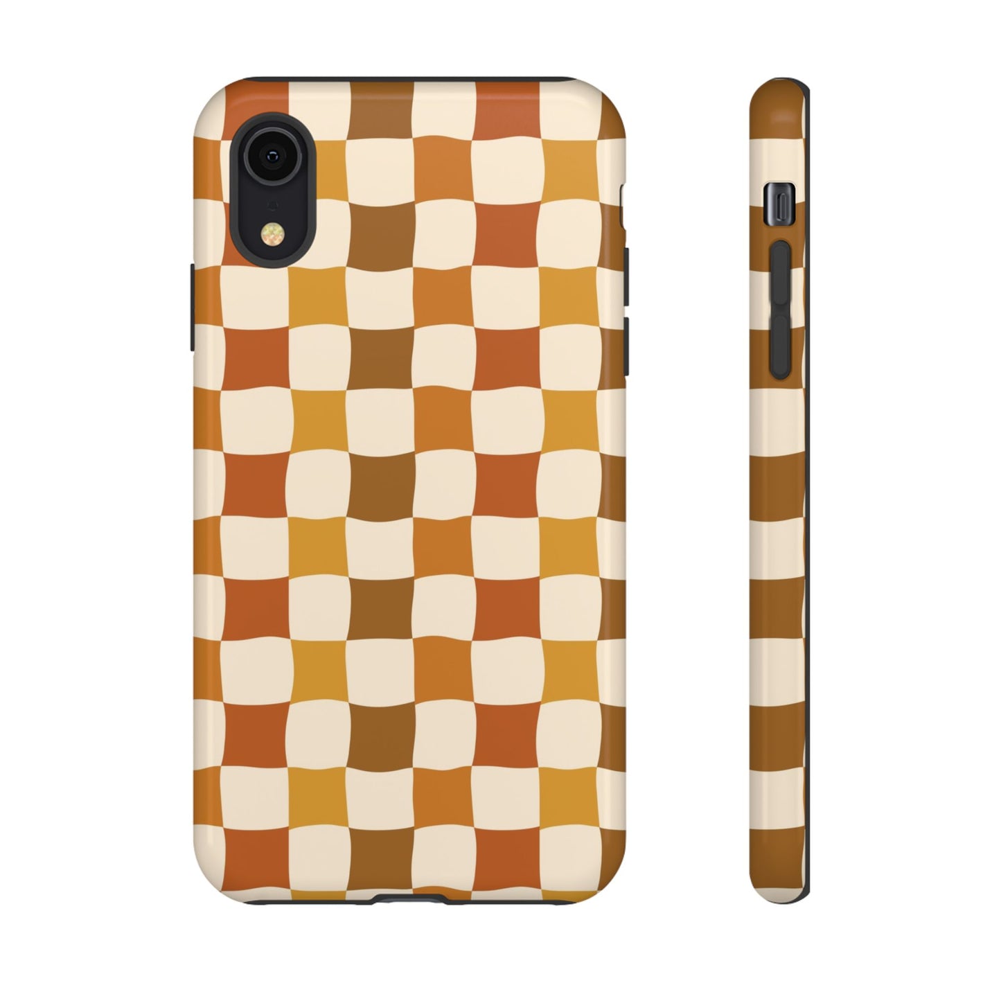 Boho Checked Phone Case, Checkerboard Design, Durable Protection, Phone Cover, Phone case For iPhone and Samsung, Trendy Phone Cover