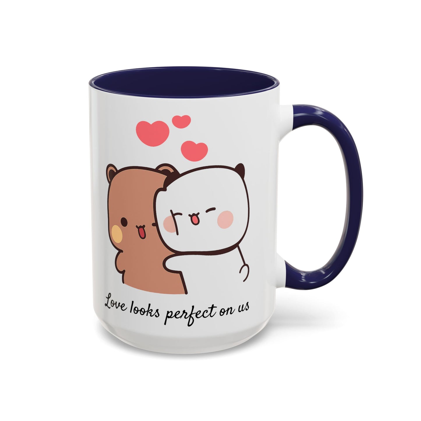 Personalized Dudu Bubu Mug | Cute Bear Coffee Cup | Color Handle Mug | Birthday Christmas Gift | Funny Mug for Her Him Valentine Gift