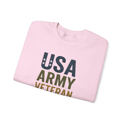 USA Army Veteran Crewneck Sweatshirt - Perfect Gift for Veterans, Military Appreciation, Sweatshirt For Navy Veteran, Patriotic Fashion
