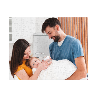 Family Photo Jigsaw Puzzle with Tin, Custom Picture Puzzle Keepsake, Personalized Family & Couples Gift