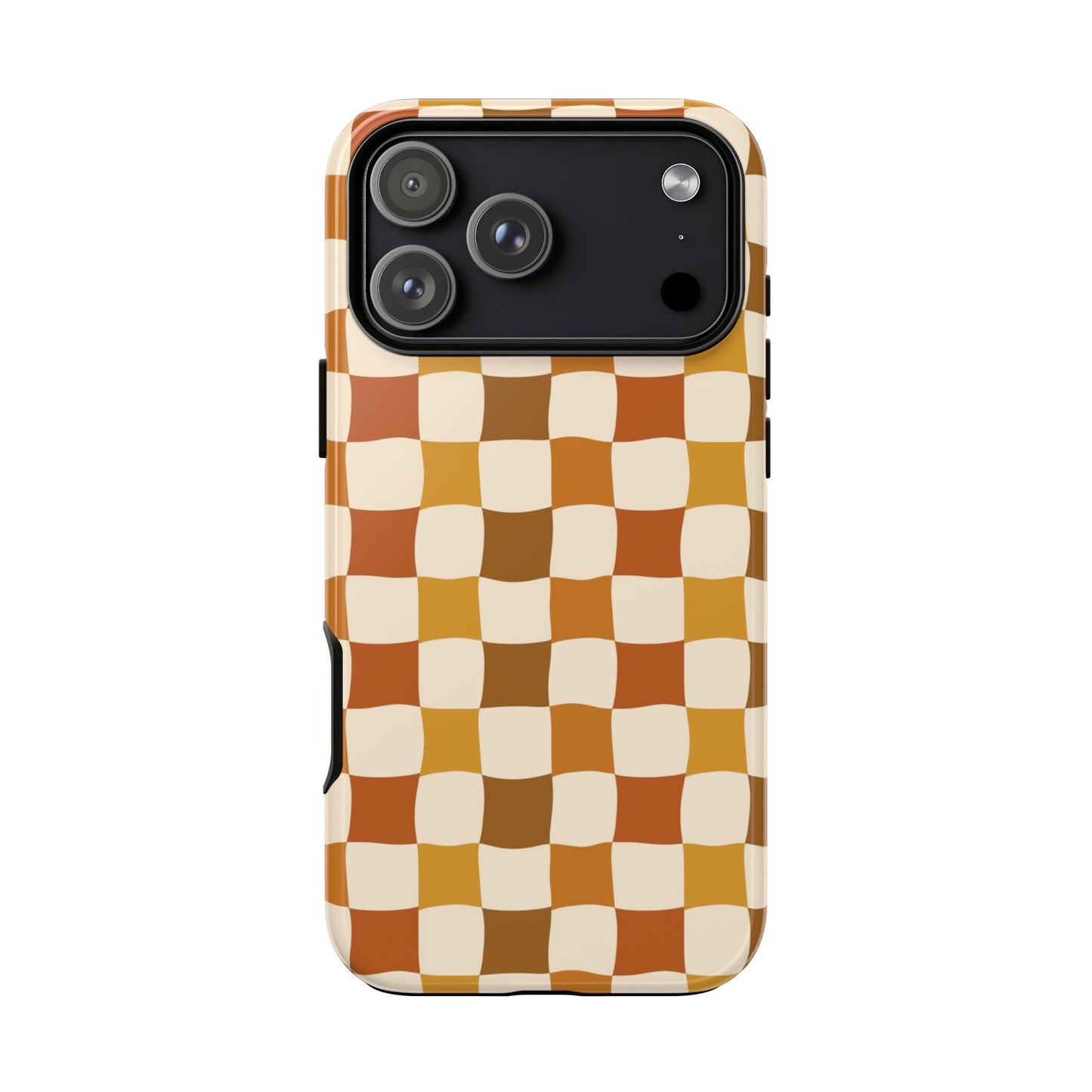 Boho Checked Phone Case, Checkerboard Design, Durable Protection, Phone Cover, Phone case For iPhone and Samsung, Trendy Phone Cover