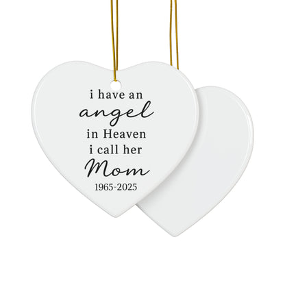 Custom Mom Memorial Ornament, Loss Of Parent, Remembrance Gift For Mother, Personalized Sympathy Ornament, Angel In Heaven, Christmas