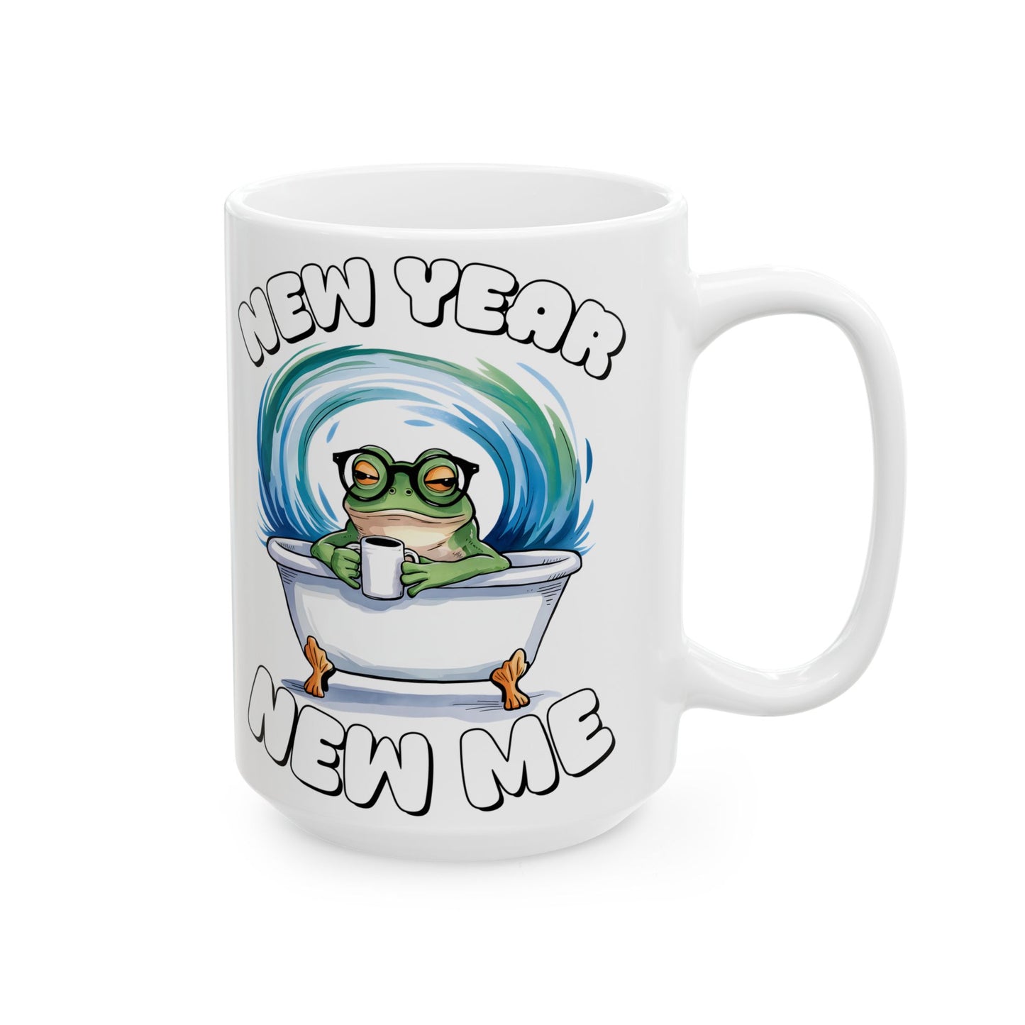 New Year New Me Frog Mug, Funny Frog Coffee Cup, New Year Gift 2026, Cute Frog in Bathtub Mug, Morning Coffee Lover Gift, Cozy Frog Meme Mug