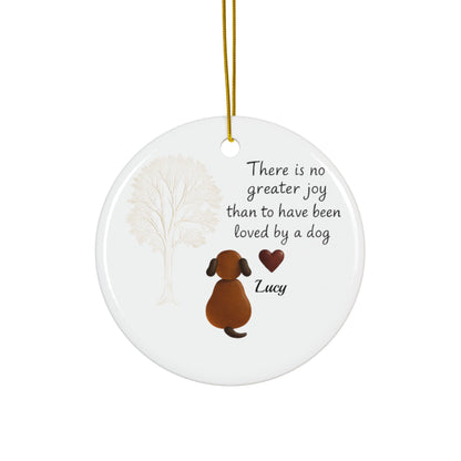 There Is No Greater Joy Dog Ornament, Pet Memorial Ceramic Keepsake, Dog Lover Christmas Ornament, Pet Quote Decor