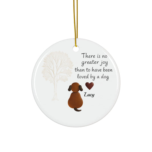 There Is No Greater Joy Dog Ornament, Pet Memorial Ceramic Keepsake, Dog Lover Christmas Ornament, Pet Quote Decor