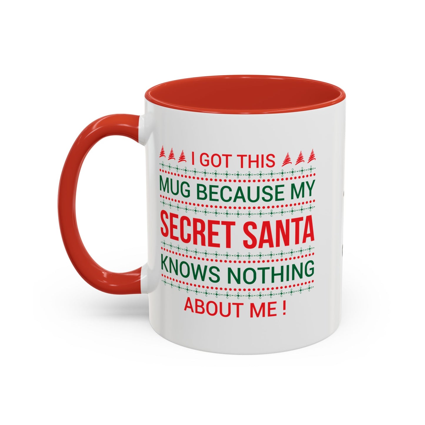 Personalized Secret Santa Accent Coffee Mug, Holiday Gift, Funny Christmas Mug, Unique Office Secret Santa Gift, Custom Drinkware