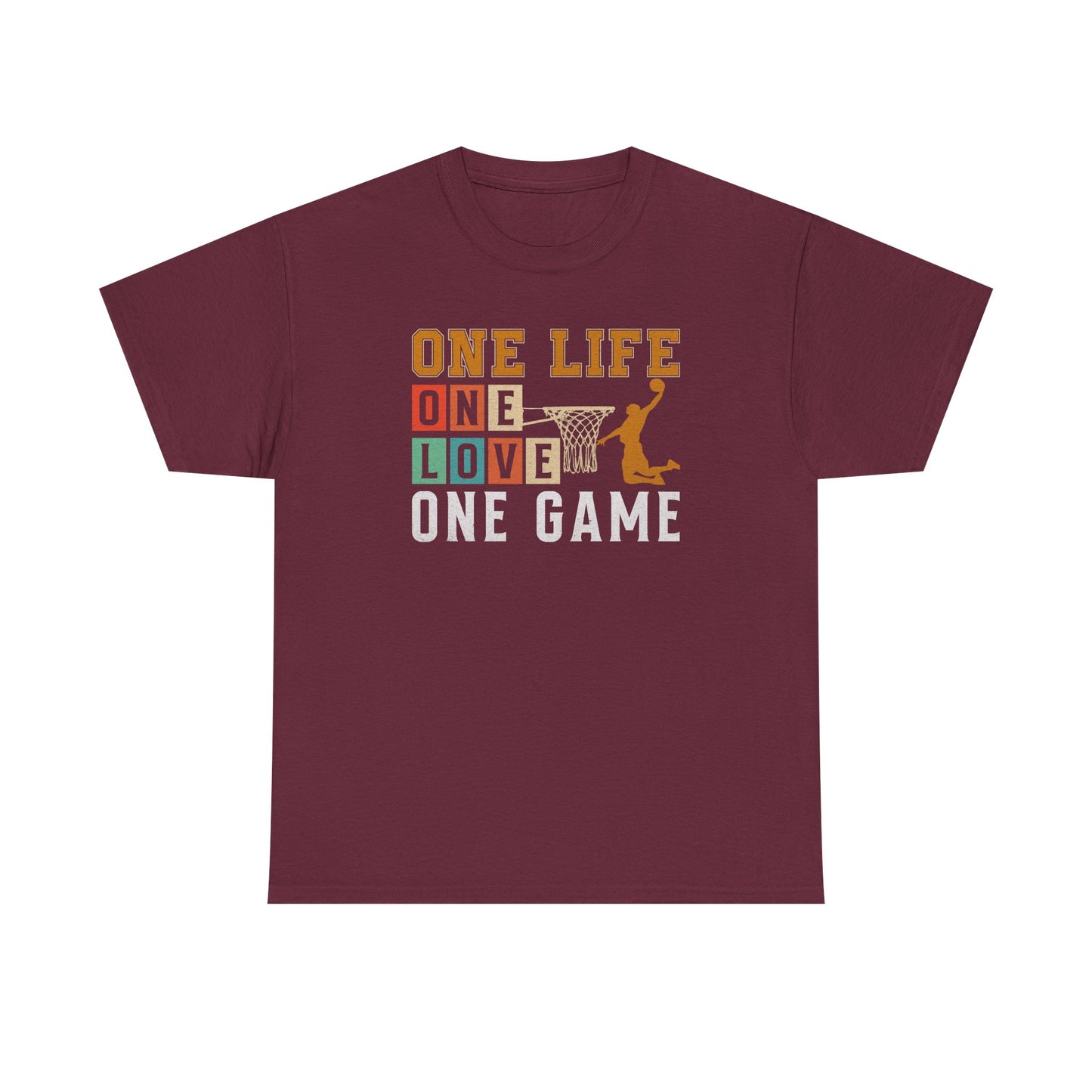 Basketball Life Love Game Tee, Unisex Cotton Shirt, Sports Lover, Gift for Basketball Fans, Motivational Tees, Comfortable Streetwear