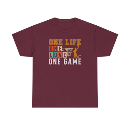 Basketball Life Love Game Tee, Unisex Cotton Shirt, Sports Lover, Gift for Basketball Fans, Motivational Tees, Comfortable Streetwear