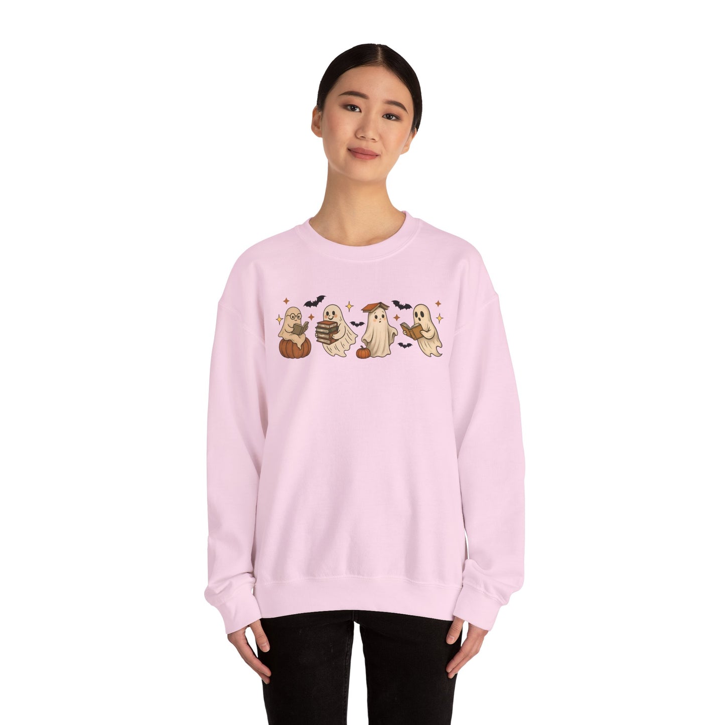 Ghostly Friends Crewneck Sweatshirt, Halloween Ghost Sweatshirt, Halloween Sweatshirt, Unisex Sweatshirt, Cozy Crewneck, Fall Fashion