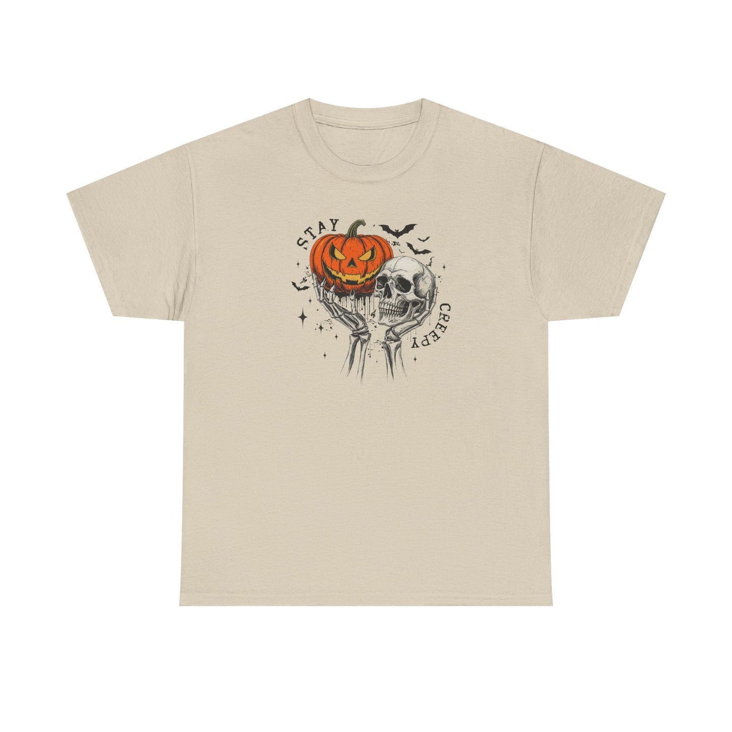 Halloween Skull Pumpkin Tee, Spooky Cotton Shirt, Halloween Costume, Fall Apparel, Gifting for Costume Parties