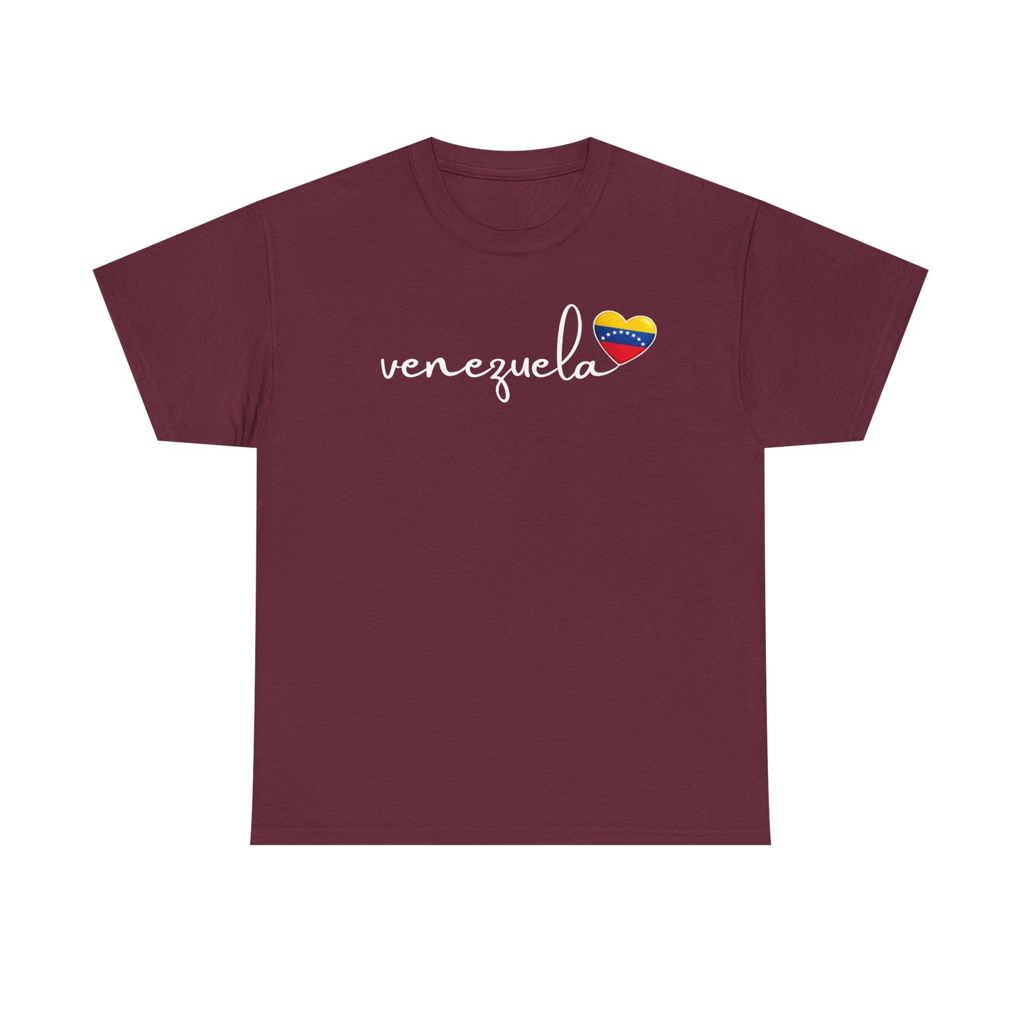 Venezuela Sweatshirt with Heart Flag | Minimalist Country Pride Crewneck | Travel Gift for Her, South America Apparel