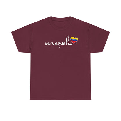 Venezuela Sweatshirt with Heart Flag | Minimalist Country Pride Crewneck | Travel Gift for Her, South America Apparel