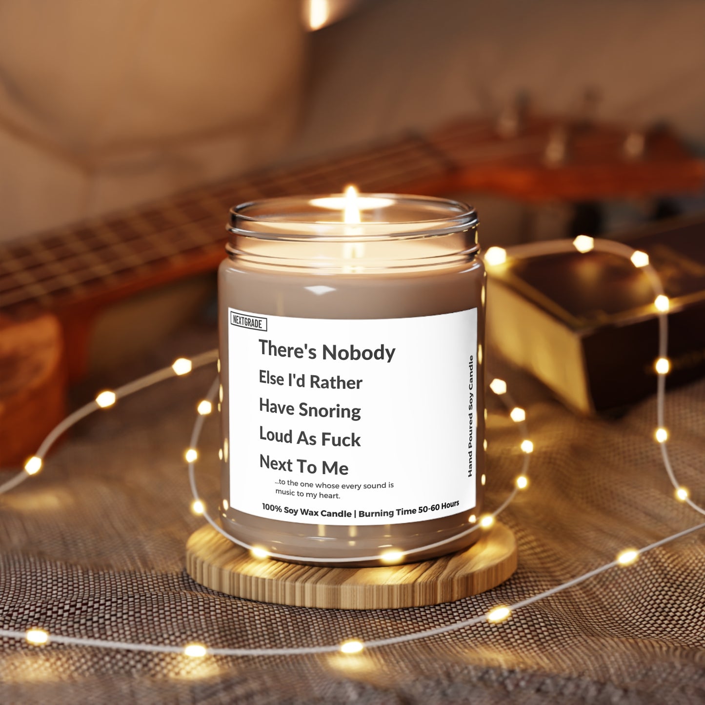 There's Nobody Else I'd Rather Have Snoring Candle, Funny Couple Gift, Valentine's Day Candle, Husband Wife Humor Soy Candle