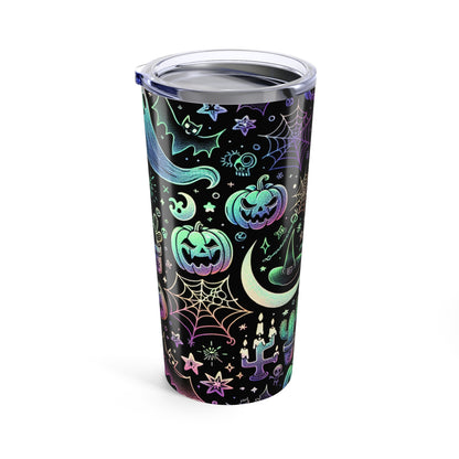 Spooky Vibes Tumbler, Halloween Spooky Engraved Tumbler | Ghost Ghouls Bats Tumbler | Engraved Bat Skeleton Tumbler | Ghost Ghouls Tumbler