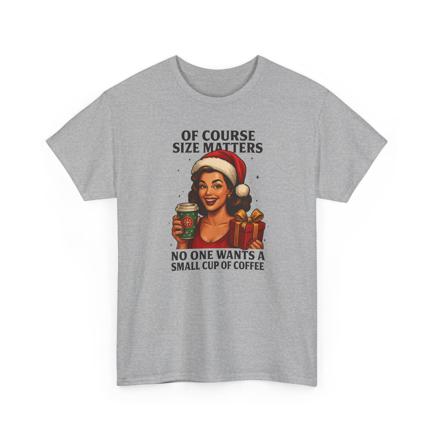 Funny Coffee Christmas Sweatshirt, Of Course Size Matters, Holiday Coffee Lover Gift, Retro Santa Coffee Sweatshirt, Xmas Winter Crewneck