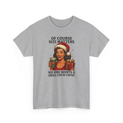 Funny Coffee Christmas Sweatshirt, Of Course Size Matters, Holiday Coffee Lover Gift, Retro Santa Coffee Sweatshirt, Xmas Winter Crewneck
